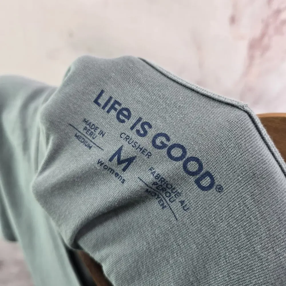 Life Is Good T Shirt Womens Medium Blue Pooh Piglet Short Crusher V Best Things - Picture 3 of 10